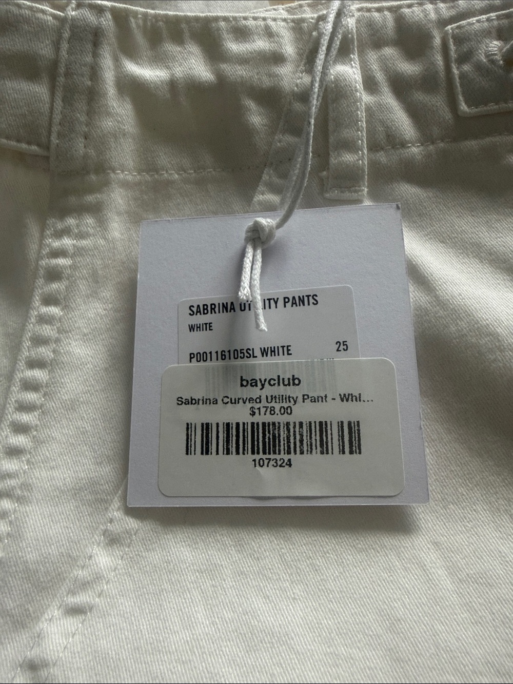 Pistola NWT  Sabrina Curved Utility Pants - White